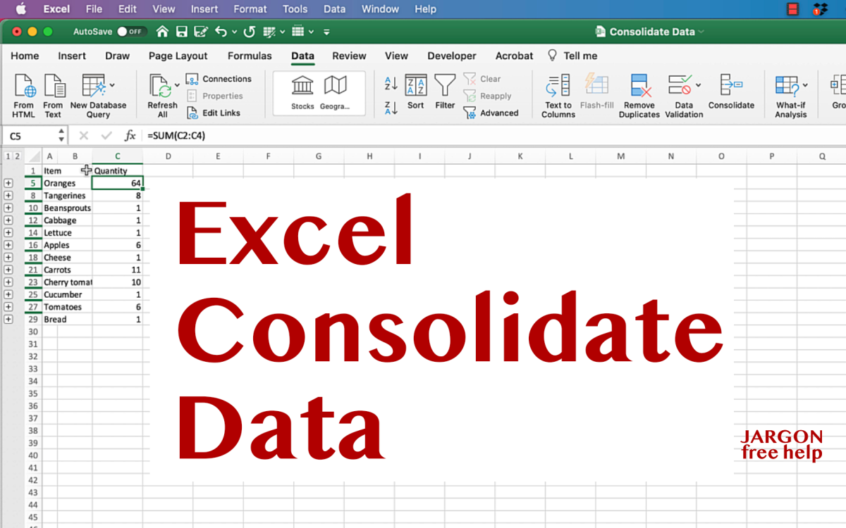 How To Use Consolidate Data In Microsoft Excel Gary Schwartzs Blog 3207